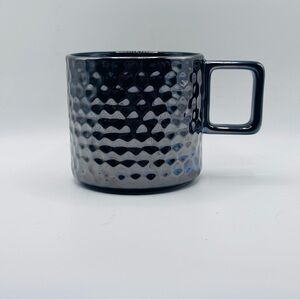 STARBUCKS 2019 BLACK Hammered SHINY DIMPLED Ceramic COFFEE Cup MUG 12oz